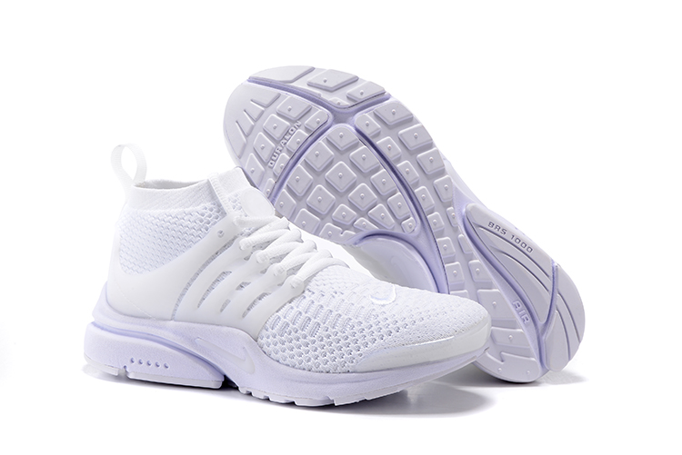 Women Nike Air Presto Flyknit Ultra All White Shoes - Click Image to Close